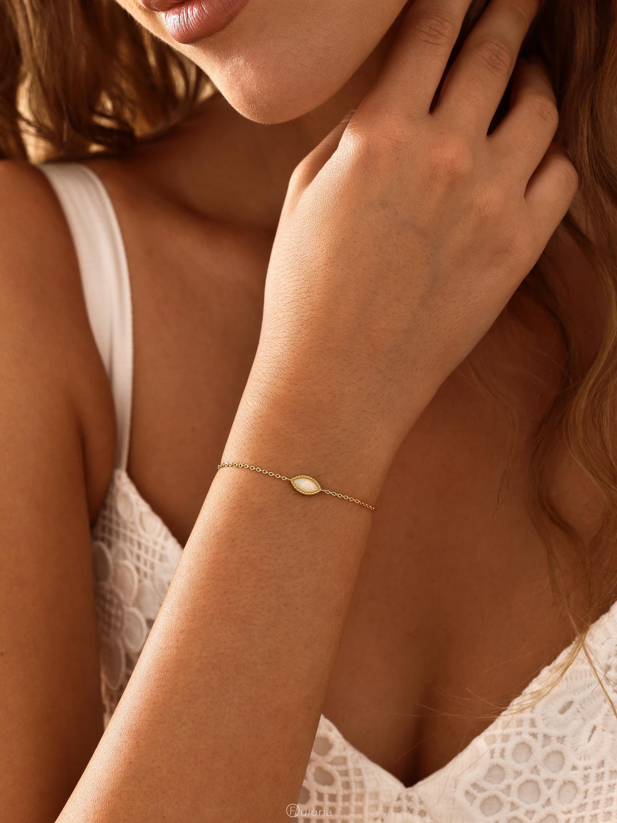 Marquise Opal Bracelet 18K Gold Plated Adjustable