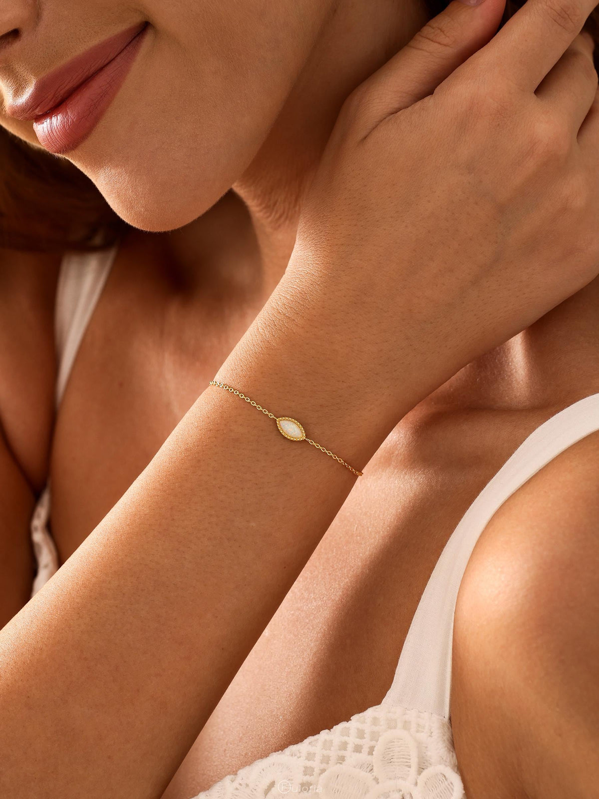 Marquise Opal Bracelet 18K Gold Plated Adjustable