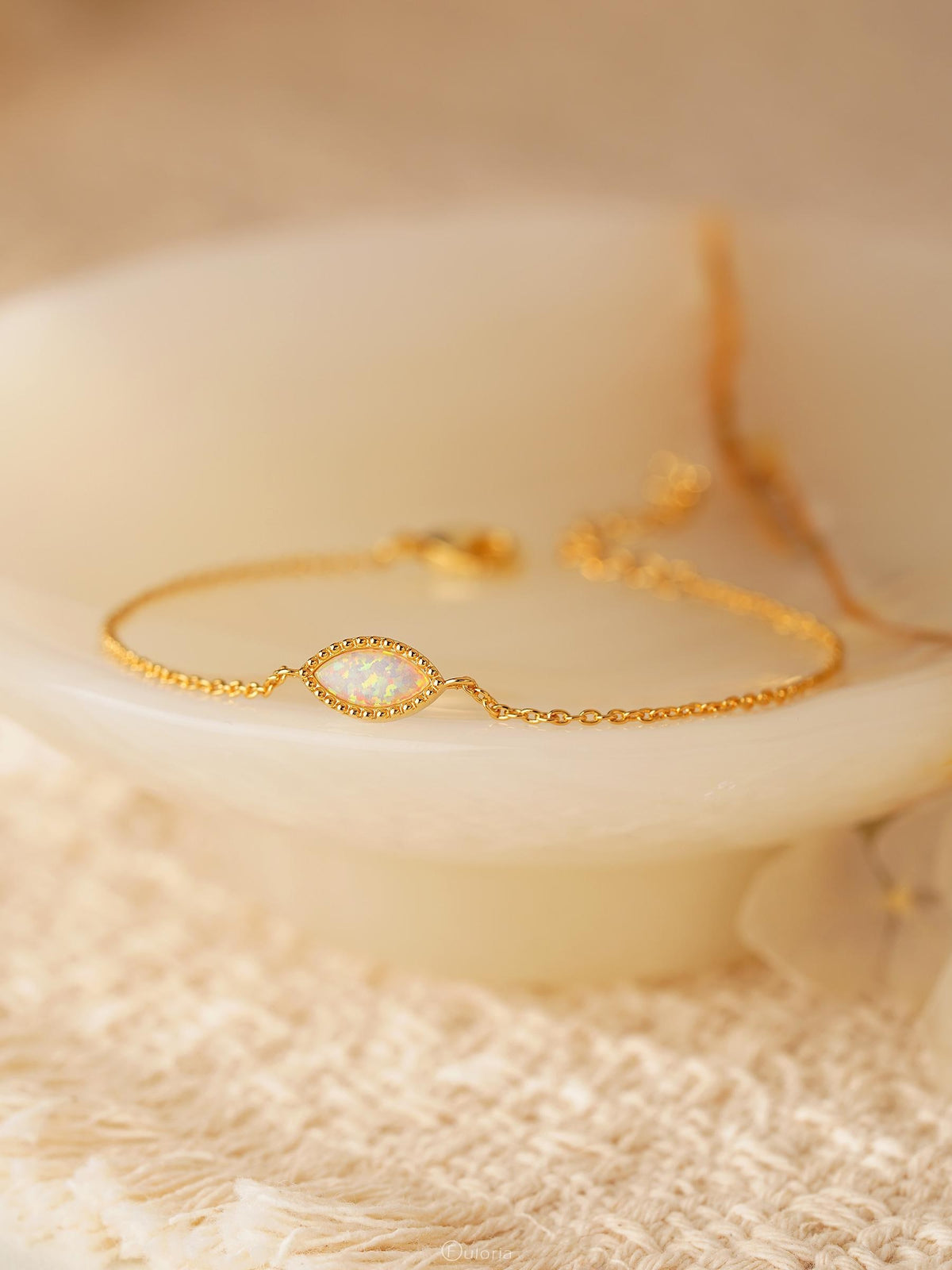 Marquise Opal Bracelet 18K Gold Plated Adjustable