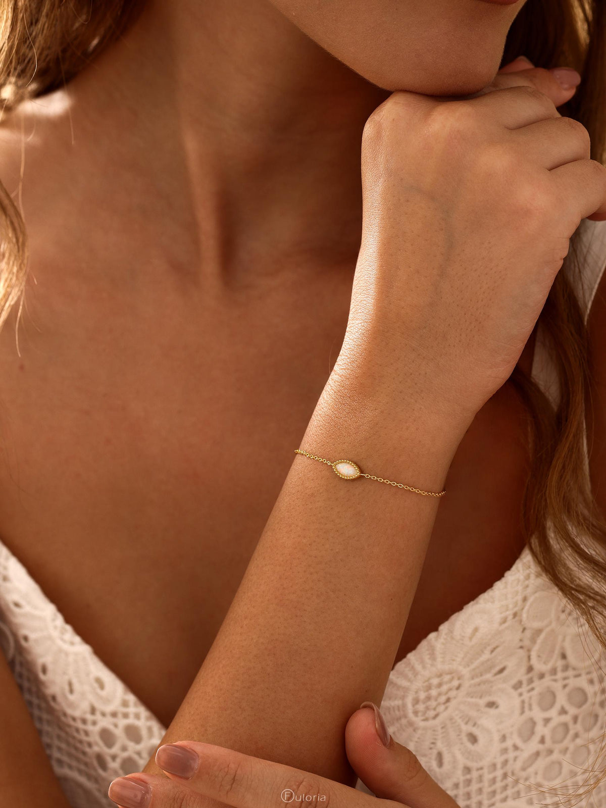 Marquise Opal Bracelet 18K Gold Plated Adjustable