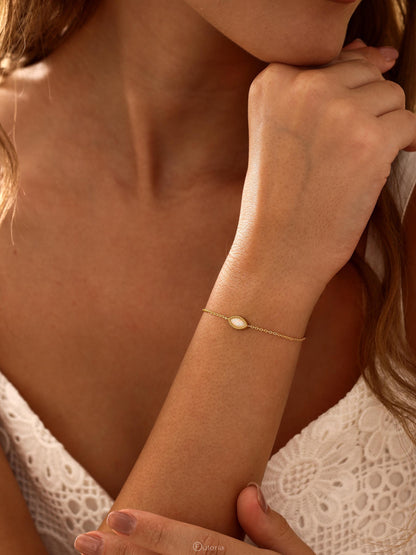 Marquise Opal Bracelet 18K Gold Plated Adjustable