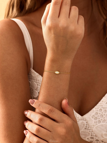 Marquise Opal Bracelet 18K Gold Plated Adjustable
