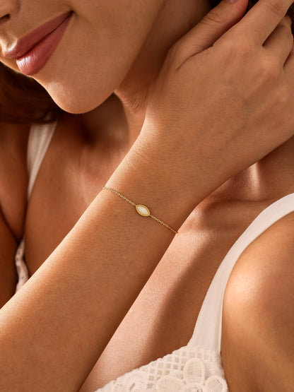 Marquise Opal Bracelet 18K Gold Plated Adjustable