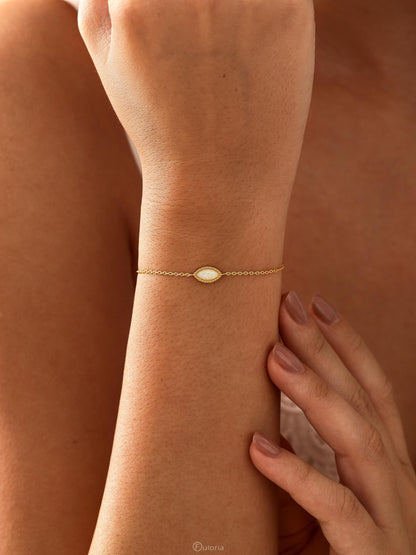 Marquise Opal Bracelet 18K Gold Plated Adjustable