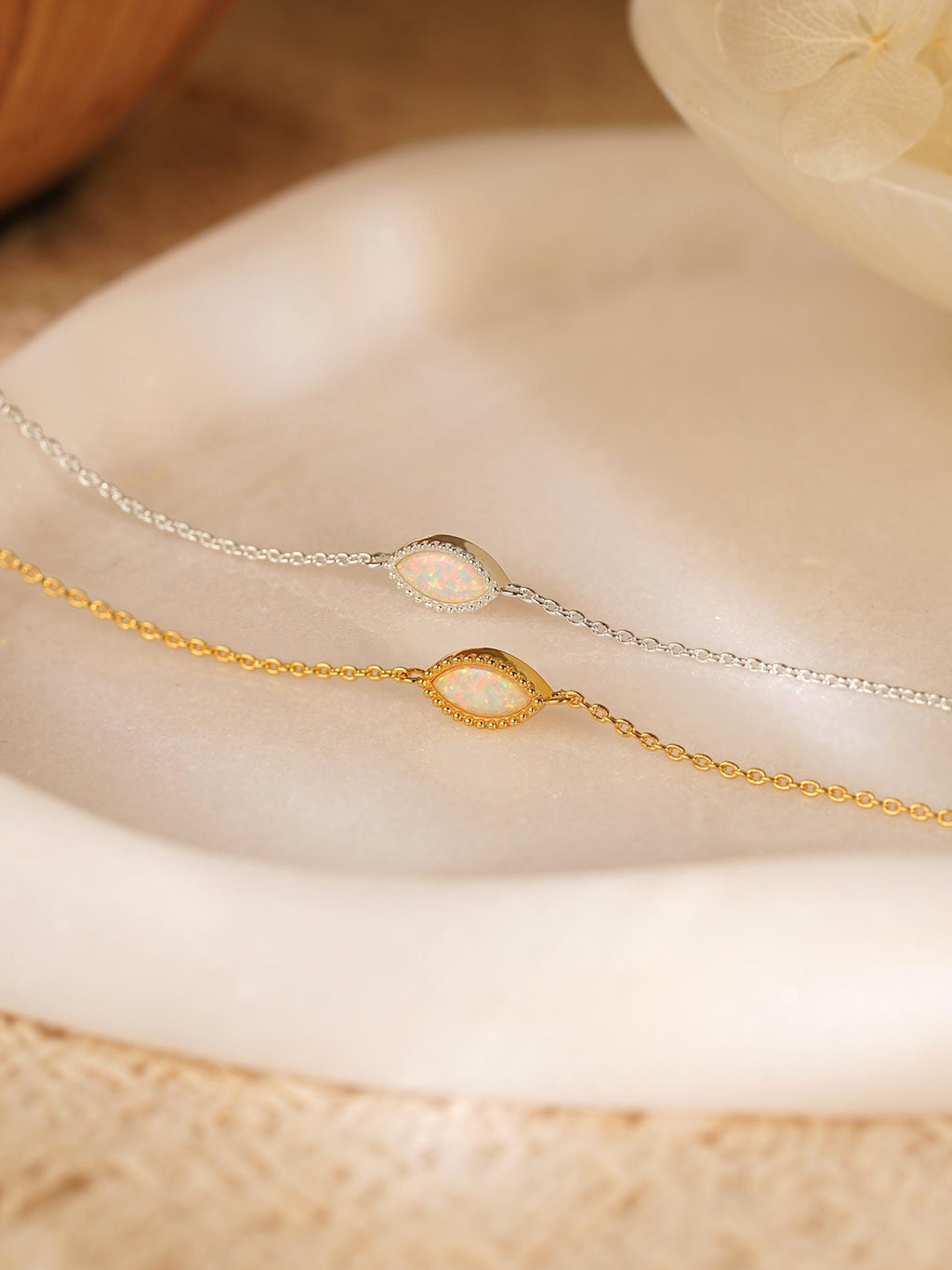 Marquise Opal Bracelet 18K Gold Plated Adjustable