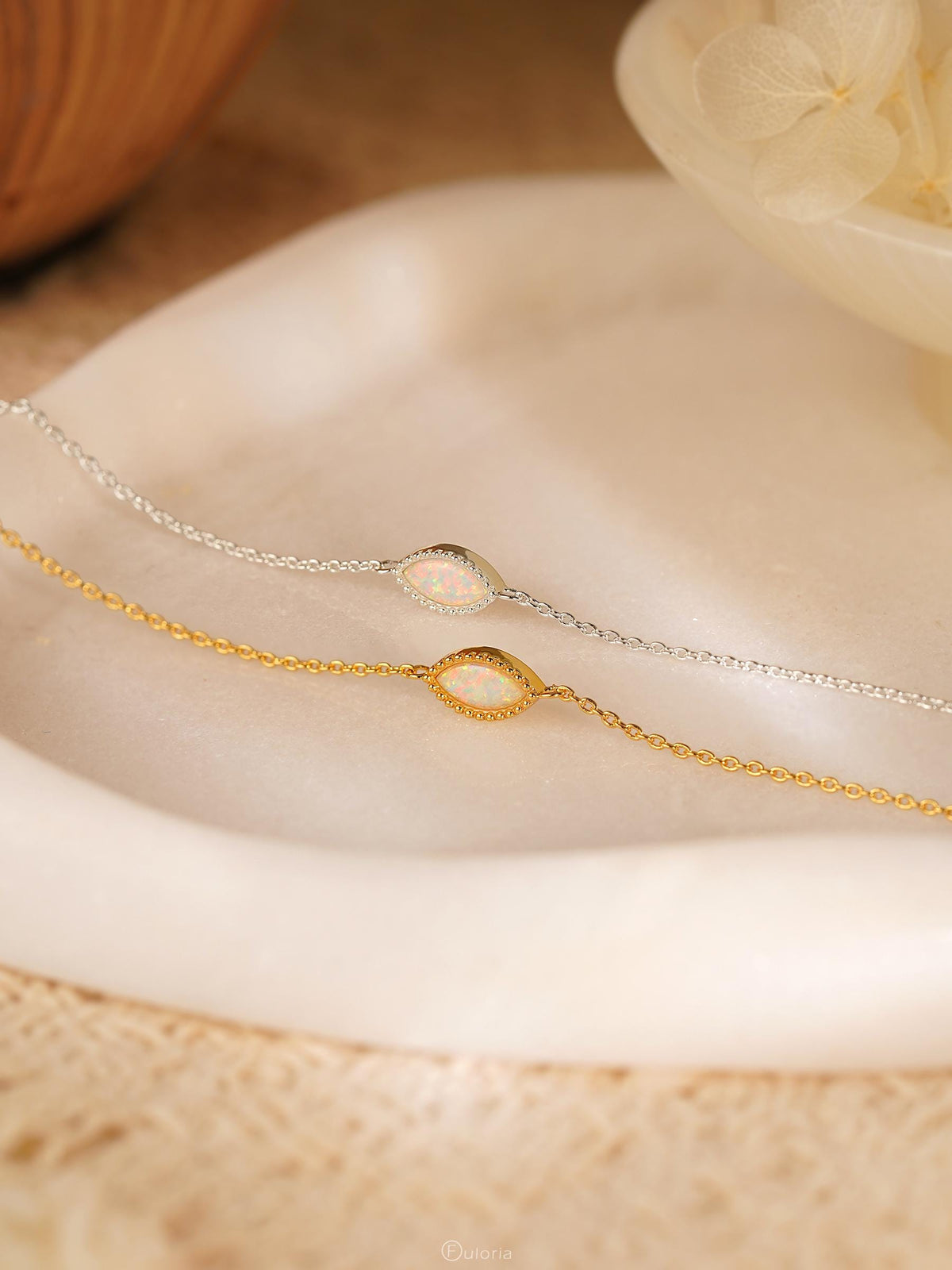 Marquise Opal Bracelet 18K Gold Plated Adjustable