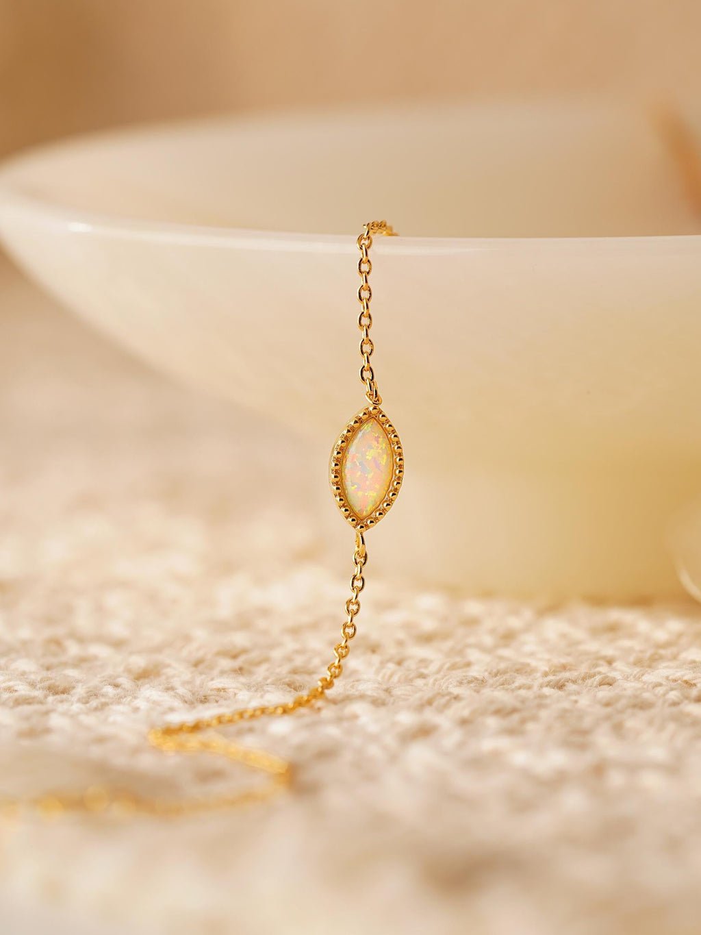 Marquise Opal Bracelet 18K Gold Plated Adjustable