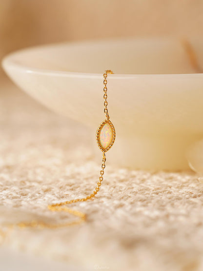 Marquise Opal Bracelet 18K Gold Plated Adjustable